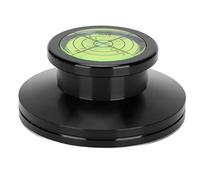 Aluminum Alloy Turntable Stabilizer, Record Player Clamp for Balanced Playback, LP Disc Stabilizer with Centering Bubble for Reduced Vibration and Enhanced Sound Quality (Black)