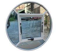 Aluminum Alloy Upturned Round Window Replacement Windows for Houses Shed Windows with Hardware Accessories for Bedroom, Living Room, Loft Landscape Decoration(Gray,60cm/23.6in)