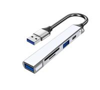 Aluminum Alloy USB Hubs To 5 In 1 Type C Data USB3.0 2.0 Card Reader For Laptops And Desktops