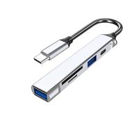 Aluminum Alloy USB Hubs To 5 In 1 Type C Data USB3.0 2.0 Card Reader For Laptops And Desktops