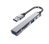 Aluminum Alloy USB Hubs To 5 In 1 Type C Data USB3.0 2.0 Card Reader For Laptops And Desktops