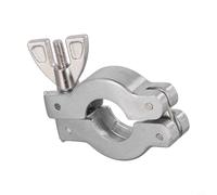 Aluminum Alloy Vacuum Clamp for KF10 KF16 KF25 KF40 KF50 with Bracket and Rubber for Ring, Silver Polished Finish, Compatible with Vacuum Equipment(KF16)