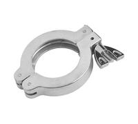 Aluminum Alloy Vacuum Clamp for KF16-KF50 with Bracket and Rubber for Ring, Polished Finish, 1 Pc