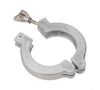 Aluminum Alloy Vacuum Clamp with Bracket and Rubber Ring for KF16 KF50 Vacuum Fixtures, Compatible with KF10/KF25/KF40, Silver(KF50)