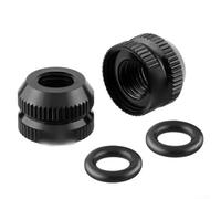 Aluminum Alloy Valve Nut for Bicycle Tires Featuring Locking Mechanism and Sealing Ring to Secure Tire Pressure (black)
