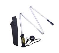 Aluminum Alloy Wading Rod by Brand, Foldable Hand Crutch Fishing Stick - 1.39m, Black/Silver