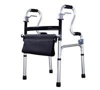 Aluminum Alloy Walker, Foldable Adjustable Anti-Skid Pulley, for The Elderly Walker, with Wheels, Maximum Load 180Kg,A-A