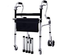 Aluminum Alloy Walker, Foldable Adjustable AntiSkid Pulley, for The Elderly Walker, with Wheels, Maximum Load 180kg Sharing (C C)