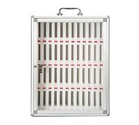 Aluminum Alloy Wall-Mounted Phone Storage Cabinet 12/24/36/48/60 Slots Ideal for School & Office Perfect for Dinner Events (Color: Silver Size: 48)