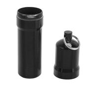 Aluminum Alloy Water Proof Tube Container, Lightweight Sturdy Metal Tube Portable Multipurpose Store Hooks Camping Gear for Spices Travel (Black)