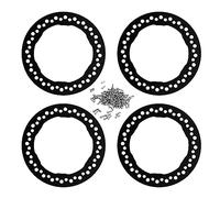 Aluminum Alloy Wheel Outer Beadlock Rings Replacement for Traxxas 1/10 RC Car (Black)