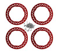 Aluminum Alloy Wheel Outer Beadlock Rings Replacement for Traxxas 1/10 RC Car (Red)
