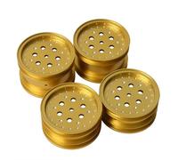 Aluminum Alloy Wheels Hub Set for Tamiya Super Hot Shot Super Sabre Big Wig Boomerang Buggy Chassis(Gold-A)