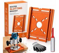 Aluminum Alloy Wood Router Slotting Bracket Guide Tool (with Double-Flute Bit)