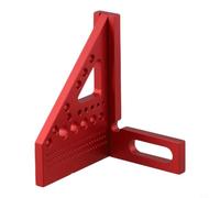 Aluminum Alloy Woodworking Miter Triangular Ruler Metric Square Protractor With Removable Design For 3d Measuring And Vertical Line Marking Blue Finish(Red)