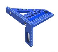 Aluminum Alloy Woodworking Miter Triangular Ruler with Preset Angles 22.5°-90°, Metric Scale Protractor Square for Carpentry, DIY, and Construction Layout(Blue)