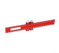 Aluminum Alloy Woodworking Ruler T-Type Scribing Gauge with for Imperial and Metric Scales for for Precision Marking in Carpentry and Engineering Projects, Red(B)