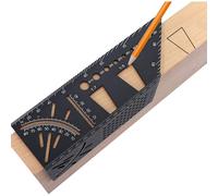 Aluminum Alloy Woodworking Square Size Measure Ruler, 3D Mitre Angle Measuring Template Tool, 45 90 Degree Carpenter's Layout Ruler Gauge Woodworking