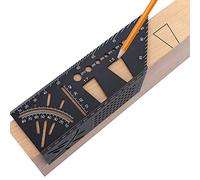 Aluminum Alloy Woodworking Square Size Measure Ruler, 3D Mitre Angle Measuring Template Tool, 45 90 Degree Carpenter's Layout Ruler Gauge Woodworking
