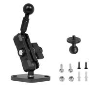 Aluminum AMPS to 17mm Ball Adapter Kit with Extension Rod - Drill/Dashboard/Wall Mount for Garmin-Compatible GPS, RV Dash Cams & Car Phone Holders | 360° Dual Rotation + AMPS Standard Base