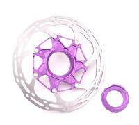 Aluminum and Stainless Steel Centerlock Disc Designed for Consistent Torque Transfer and Minimal Runout in Real World Use (Purple 160mm)