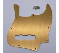 Aluminum Anodized 10 Hole 4 String Jazz J Bass Pickguard Gold Metal JB Control Plate for 4 String Fender American Standard JB Bass Modern Style Bass Guitar