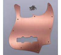 Aluminum Anodized 10 Hole 4 String Jazz J Bass Pickguard Rose Gold Metal JB Control Plate for 4 String Fender American Standard JB Bass Modern Style Bass Guitar