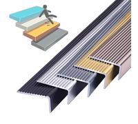 Aluminum Anti-Slip Stair Ed Profile 50cm to 120cm Lengths 5cm Wide L-Sd Corner Protector Silver h for Safe Steps and Flo Soluts