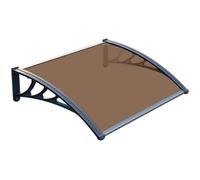 Aluminum Arch Canopy Awning 100x250cm Polycarbonate Door & Window Cover Outdoor Entrance Shelter for Balcony Stylish Patio ProtectionWeather Shield