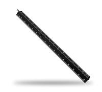 Aluminum Architectural Scale Ruler 30cm, Laser-Etched Multi-Scale 1:100, 1:200, 1:250, 1:300, 1:400, 1:500, Triangle Engineer Ruler for Architects, Engineers, Students & Draftsmen - Black