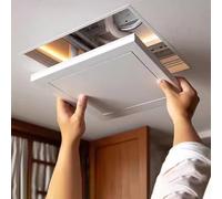 Aluminum Attic Access Door, 500x650mm Ceiling Hatch with Touch Latch, Easy Installat Plumbing Inspect Cover, Roof Hatch for Home Renovat