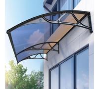 Aluminum Awning Canopy for Entrance Door & Window Silent Self-Cleaning Polycarbonate Sunshade Blue 80x360cm/31.5x141.7in Outdoor Protection