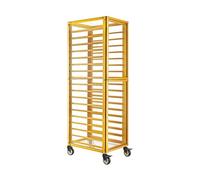 Aluminum Bakery Rack with Casters,Adjustable Spacing Sheet Pan Holder,Mobile Bun Pan Cart,for Bread Pastry Pizza Pans(Gold)