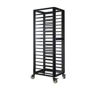 Aluminum Bakery Rack with Casters,Adjustable Spacing Sheet Pan Holder,Mobile Bun Pan Cart,for Bread Pastry Pizza Pans(Black)