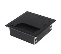 Aluminum-Based Desk Outlet Cover for Managing Electrical and Data Cords in Conference Rooms or Studios (Black 80mm*80mm)