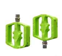 Aluminum-Based Pedals with Enlarged Plastic Contact Area for Mountain Bikes Seeking Reliable Ground Engagement and Responsiveness (Green pedalplastic)