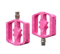 Aluminum-Based Pedals with Enlarged Plastic Contact Area for Mountain Bikes Seeking Reliable Ground Engagement and Responsiveness (Pink pedalplastic)