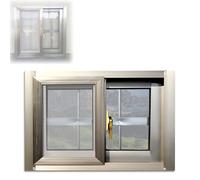 Aluminum Basement Sliding Windows Replacement, Shed Windows with Frosted Glass and Screen for Household, Chicken Coop, Garage, Barns(40X80CM/15.7X31.4IN)