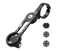 Aluminum Bicycle Computer Mount for Cateye For Garmin For Bryton with Rotating Head and Foldable Profile for Easy Transport (black)