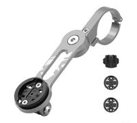 Aluminum Bicycle Computer Mount for Cateye For Garmin For Bryton with Rotating Head and Foldable Profile for Easy Transport (grey)