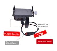 Aluminum Bicycle Ebike Motorcycle Charger 3648v 30w Qc30 Phone for Black Electric Adapter Alloy Scooter Usb Atv for Snowmobile (5V 21A 12W)