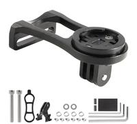 Aluminum Bicycle Mount for Garmin Edge 530 540 520 510 500 200 130 25 20 840 830 820 810 800 1000 1030 1040 Plus Explore 2 Bicycle Computer GPS Extender Mount with Light Action Camera Holder- Black