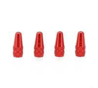 Aluminum Bicycle Valve-Caps for Presta and Schrader-Valves, 4 Pack Dust and Leak Protection Covers Compatible with Road, MTB, Fixie, Racing Bikes (Black, Red, Blue, Gold)(red)