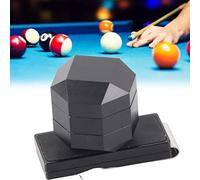 Aluminum Billiard Chalk Box, Cue Chalk Holder Clip, Portable Pool Chalk Holder, Octagon Design for Billiard Accessories (Black)