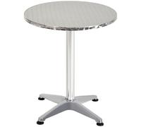 Aluminum Bistro Bar Table Round Tabletop Dining Wine Pub Stainless Steel 2 Height Settings 70cm/110cm