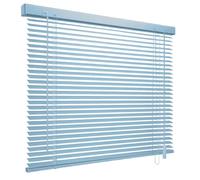 Aluminum Blinds Adjustable Venetian Window Treatment, 25mm Venetian Blinds with Tilt Control Wand, Window Covering for Home Office Bedroom or Living Room(Light Blue)
