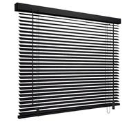 Aluminum Blinds Adjustable Venetian Window Treatment, 25mm Venetian Blinds with Tilt Control Wand, Window Covering for Home Office Bedroom or Living Room(Black)