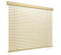 Aluminum Blinds Adjustable Venetian Window Treatment, 25mm Venetian Blinds with Tilt Control Wand, Window Covering for Home Office Bedroom or Living Room(Light Yellow)