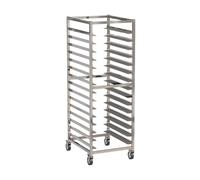 Aluminum Bun Pan Rack,Commercial Food Tray Cart with Brake Wheels,Adjustable Partitions Drying Rack for Baking and Pizza Trays(15-Tier)