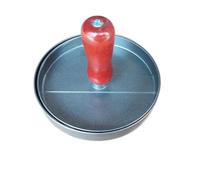 Aluminum Burger Maker Hamburg Press Circular Meat Cake Mold Beef Pancake Kitchen Tool for BBQ Grill for Baking(Red-1pcs)